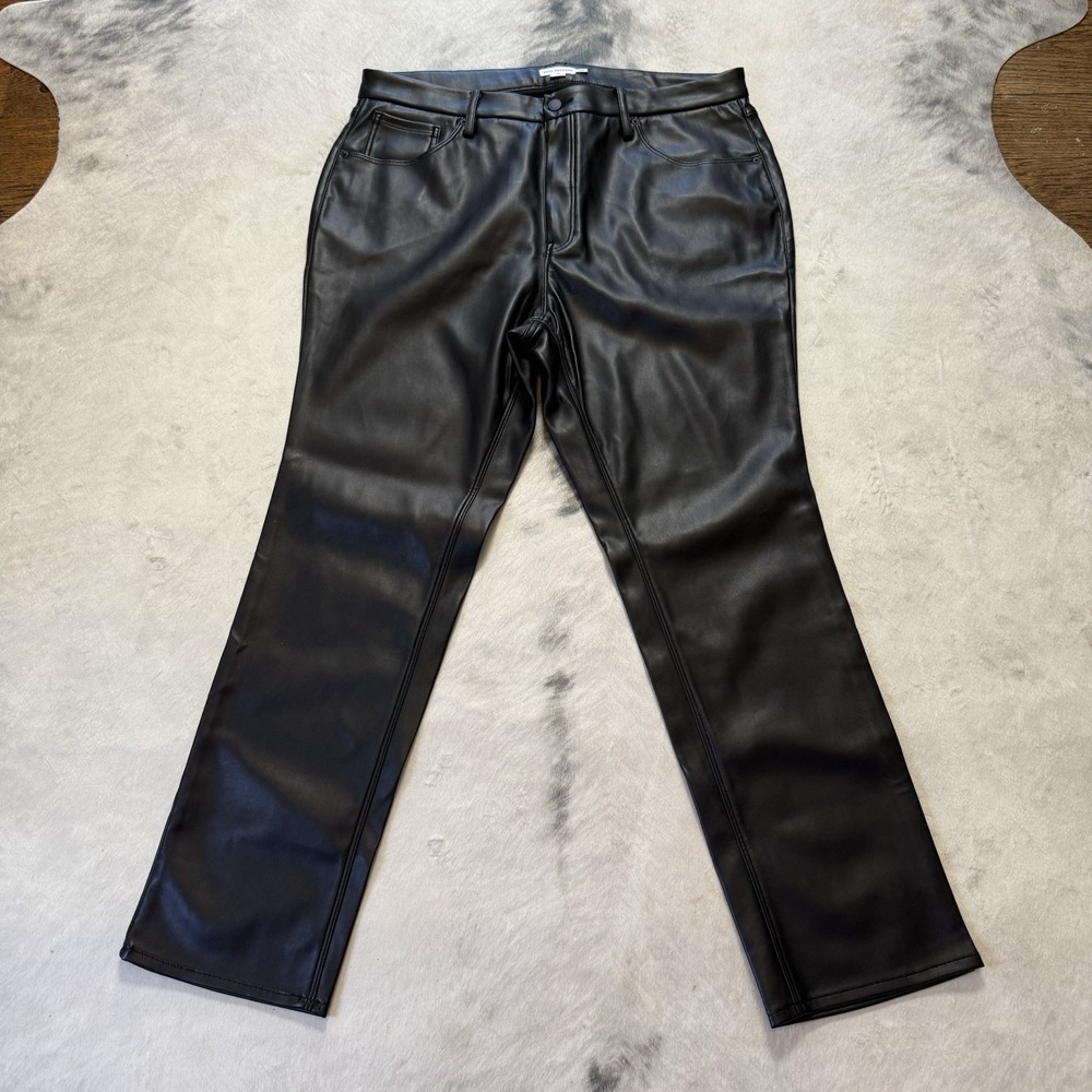 Good American Pants Womens Sz 16 Black Better Than Leather Good Boy Faux Leather